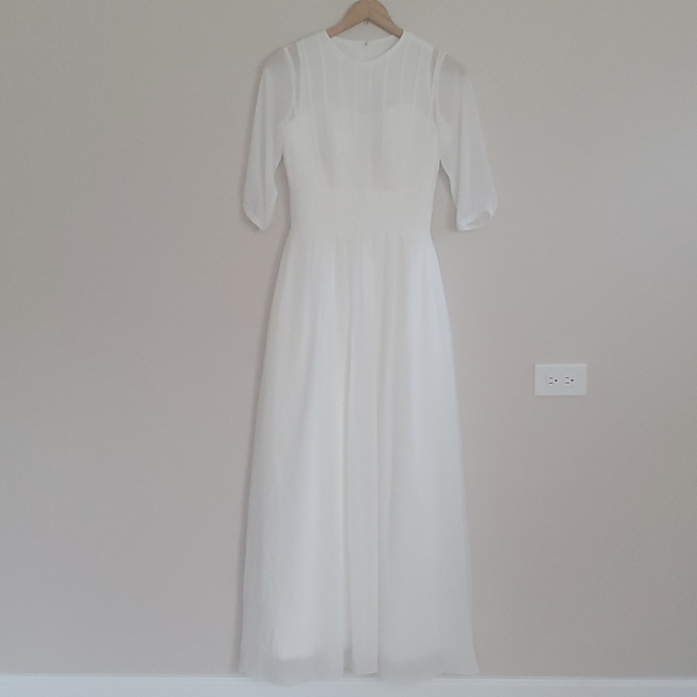 White Maxi Handmade Wedding Dress 4